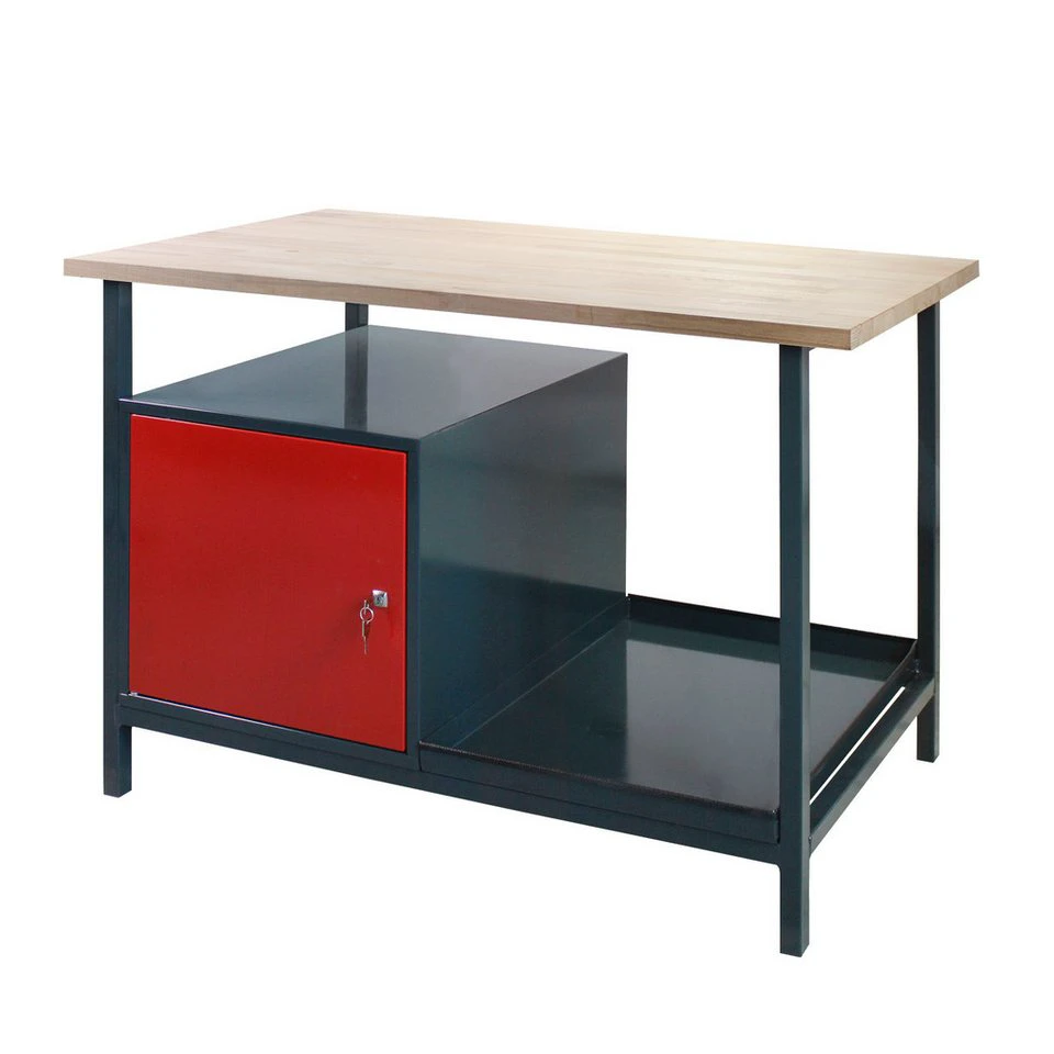 DEMA Werkbank Eko 1T 1-tlg Ganzmetall Buchenplatte 120,5x60,5x85,5 cm