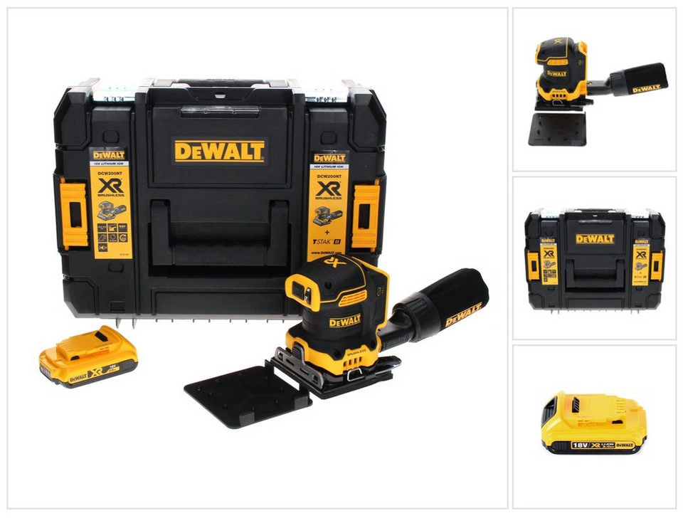 DeWalt Akku-Vibrationsschleifer DCW200NT 18 V 108 x 115 mm 2,0 Ah TSTAK