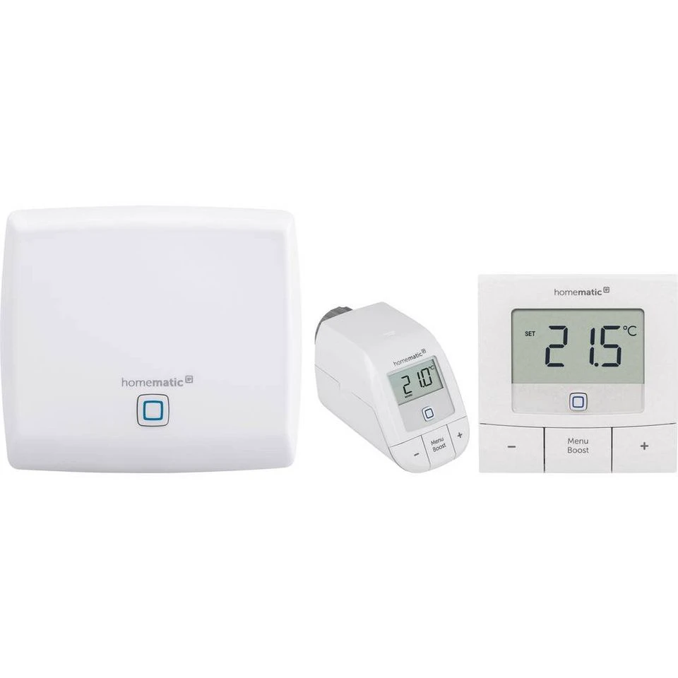 Homematic IP Funk Starterkit Heizen für 1 Heizkörper mit Wandthermostat Smart-Home