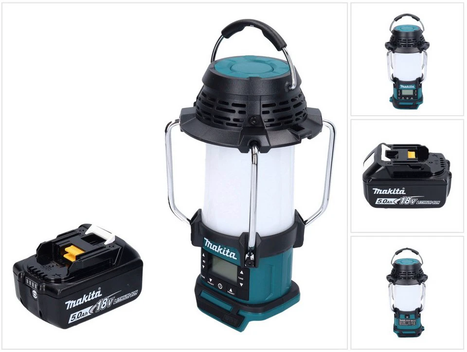 Makita DMR 055 Akku Radio 18 V FM mit Laterne 360° 5,0 Ah Akku