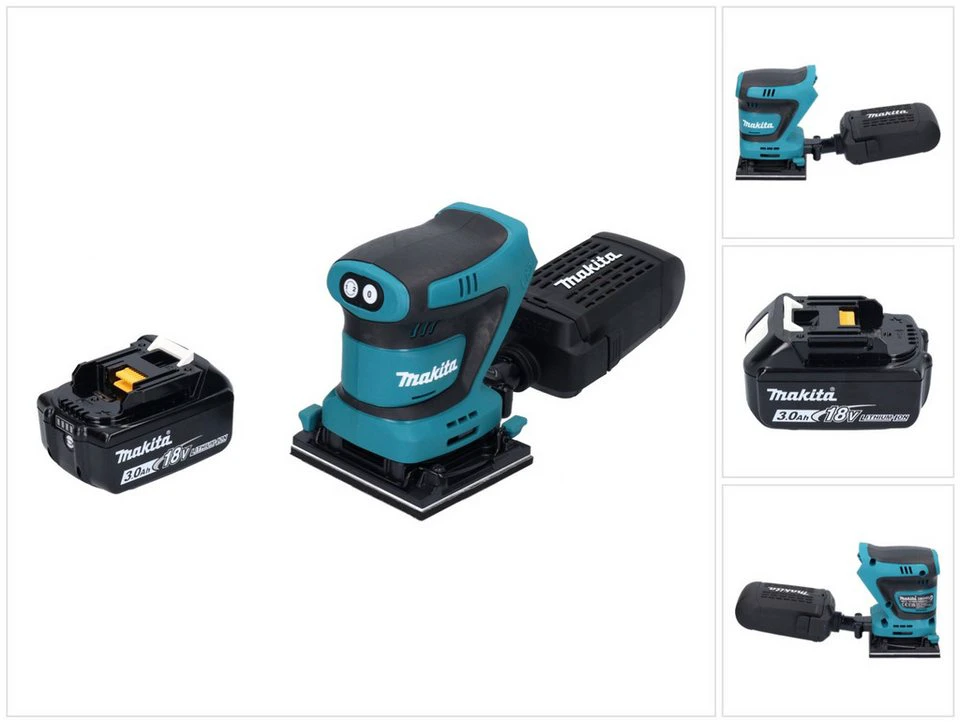 Makita DBO 480 Akku-Schwingschleifer 18 V 112 x 102 mm mit 3,0 Ah Akku