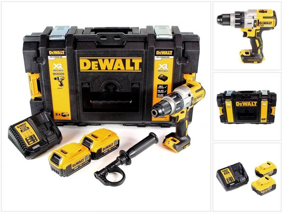 DeWalt DCD 996 Akku-Schlagbohrschrauber 18 V 95 Nm Brushless mit 2x 4,0 Ah Akku