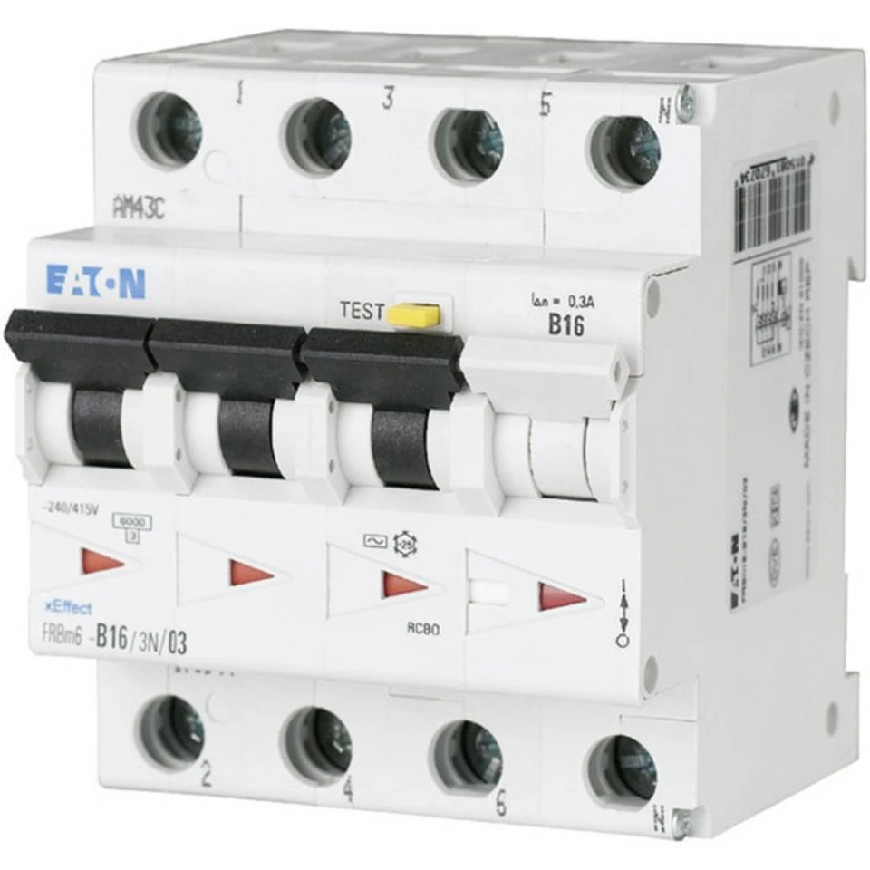EATON Schalter 170997 FI-Schutzschalter/Leitungsschutzschalter 4polig 10 A 0