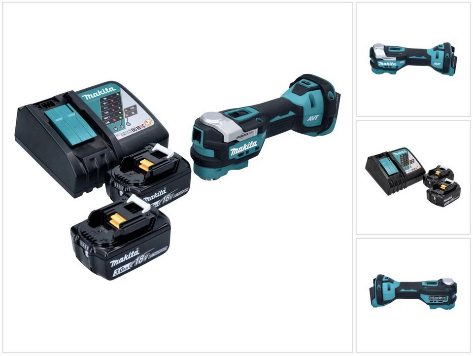 Makita Akku-Multifunktionswerkzeug DTM 52 RF 18 V Starlock Max Brushless 2 Akkus
