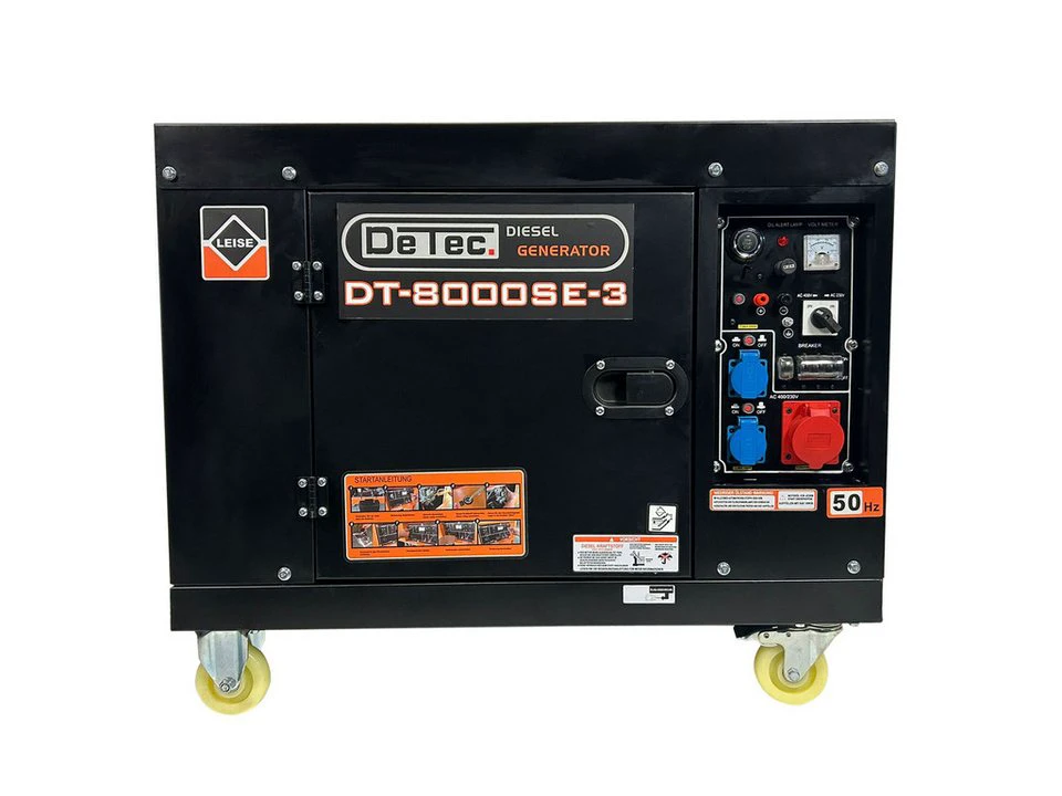 DeTec Dieselstromerzeuger DT-8000SE-3 6500 W 400 V Funkfernbedienung schallgedämmt
