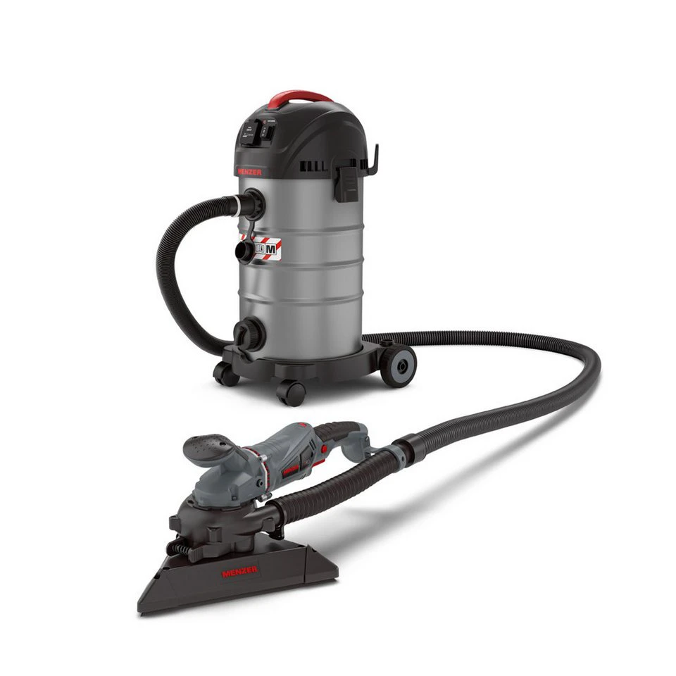 MENZER Trockenbauschleifer TSW 225 PRO + VCM 330 Set mit Wechselkopfsystem Sicherheitssauger