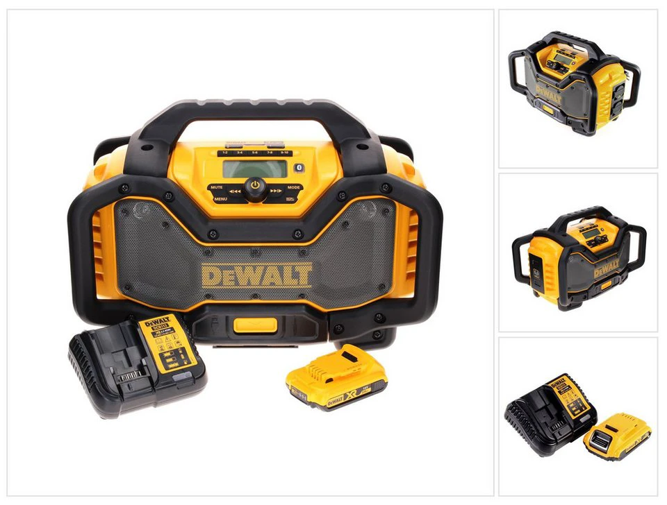 DeWalt DCR027 Akku-Radio DAB+ 10,8-18,0 V 2,0 Ah Akku Ladegerät Baustellenradio