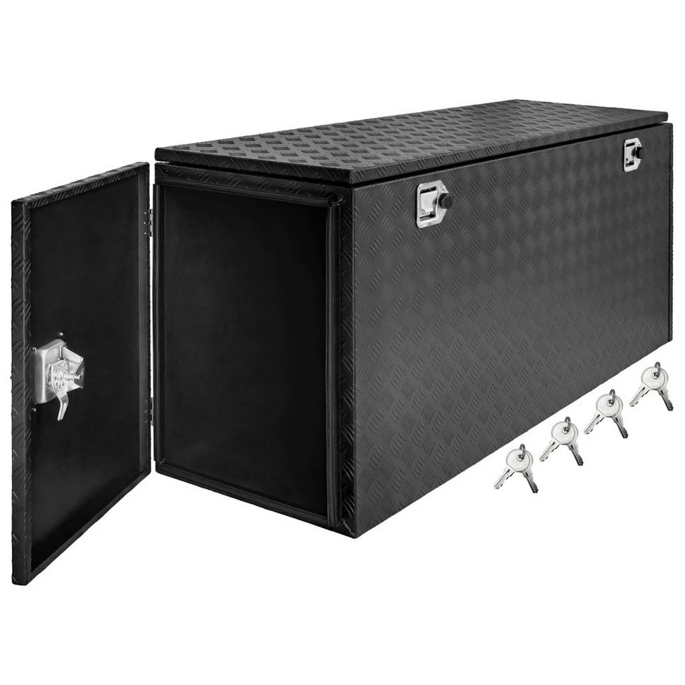 Trucky Anhänger-Deichselbox P402 Schwarz Aluminium 151 x 44 x 64 cm