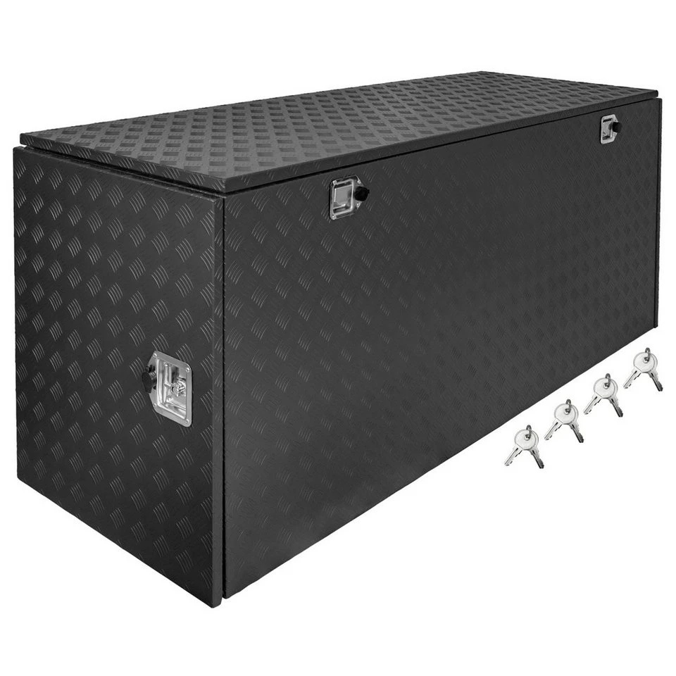 Trucky Anhänger-Deichselbox P900 Schwarz Aluminium 196 x 59 x 80 cm