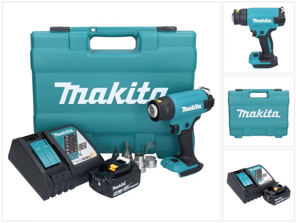 Makita DHG 181 Akku-Heißluftgebläse 18 V 150 - 550 °C 5,0 Ah