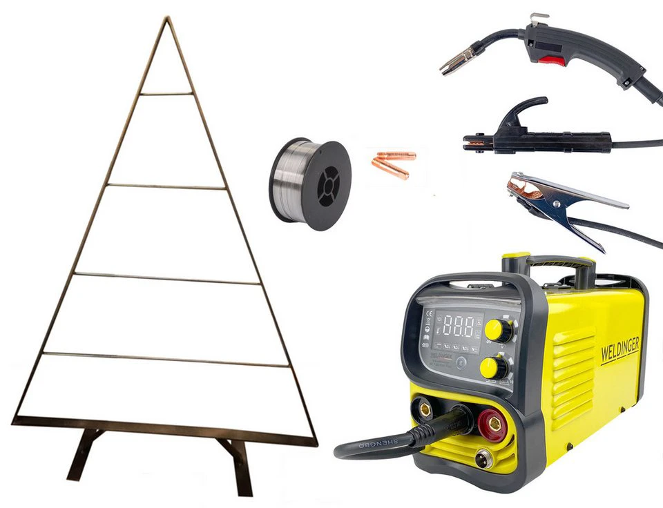 WELDINGER ME 130 mini FLUX MAG-Fülldrahtschweißgerät mit Bausatz Weihnachtsbaum
