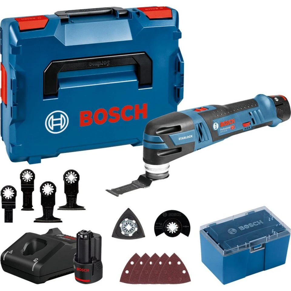 Bosch Professional Akku-Multi-Cutter GOP 12V-28 2x Li-Ionen Akku 3,0Ah L-BOXX