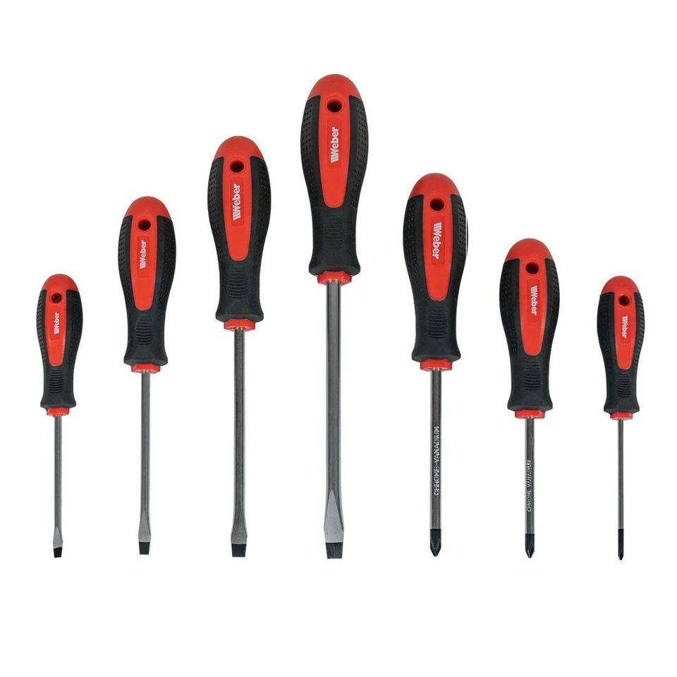 Weber GmbH Schraubendreher Set 7-teilig 4x SL 3x PH magnetische Klingenspitze