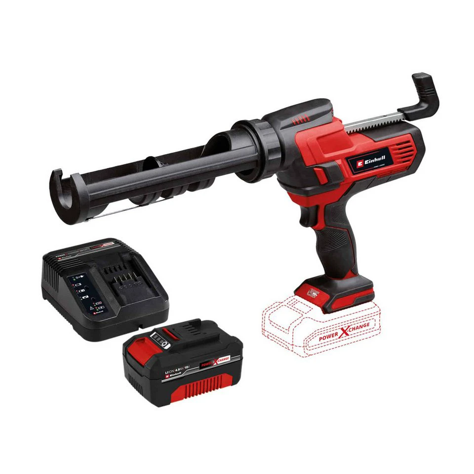 Einhell Akku-Kartuschenpistole TE-SG 18/10 Li Kit 1x 4,0 Ah 310 ml 18 V rot/schwarz