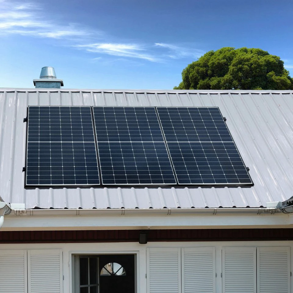 Balkonstrom Balkonkraftwerk 1350 Watt Komplettset bifazial für Blechdach monokristallin
