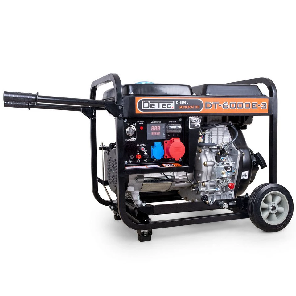 DeTec. DT-6000E-3 Diesel Stromgenerator 3-Phasen 5 kW 400 V E-Start
