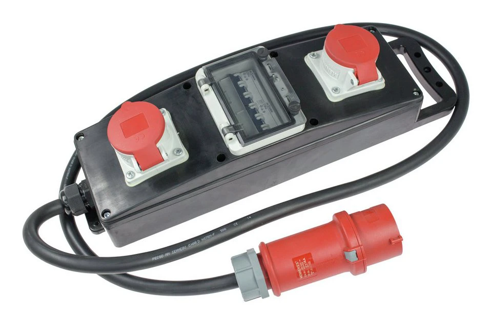 AS Schwabe Steckdosenverteiler S10 Vollgummi-Verteilerleiste 2 CEE-Steckdosen 400 V