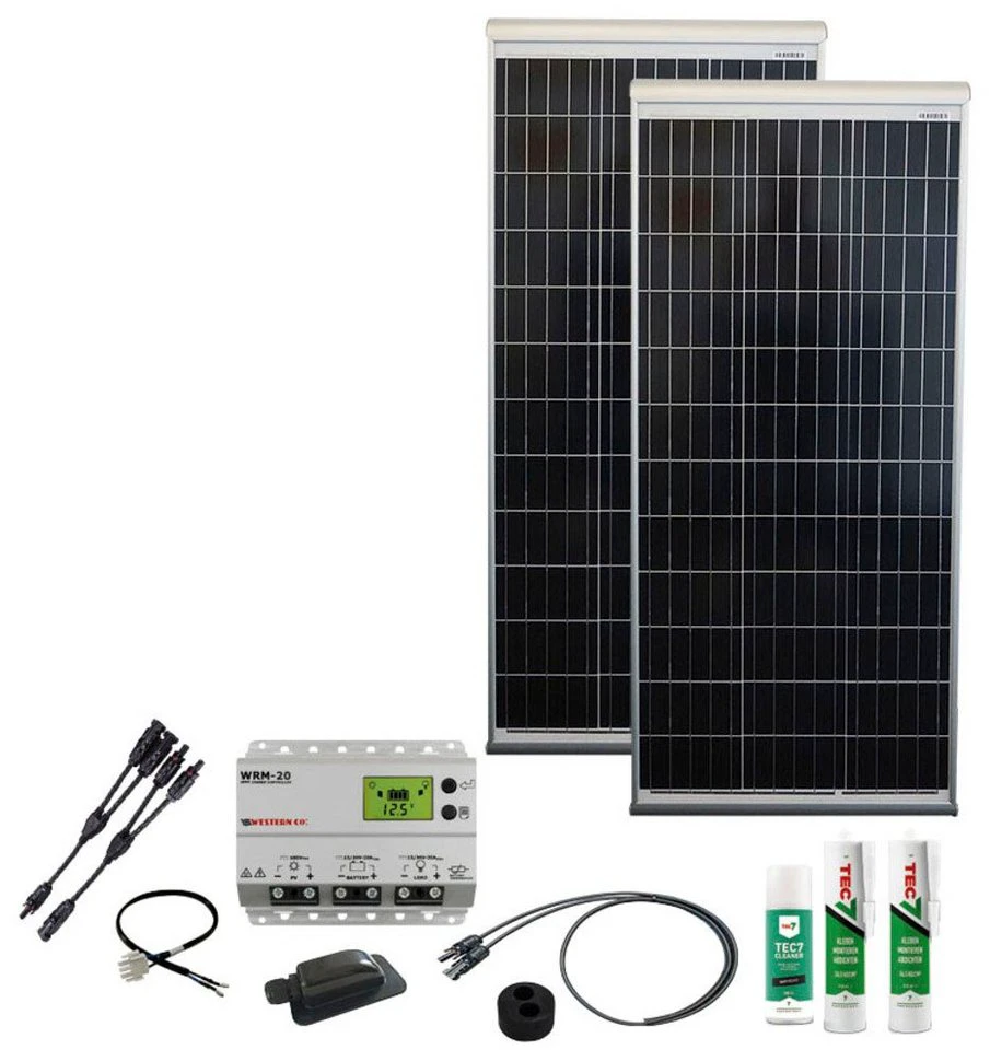 Victron Energy Solaranlage Caravan Kit Base Camp Aero MPPT WRM20 240 W 120 W Monokristallin Komplett-Set