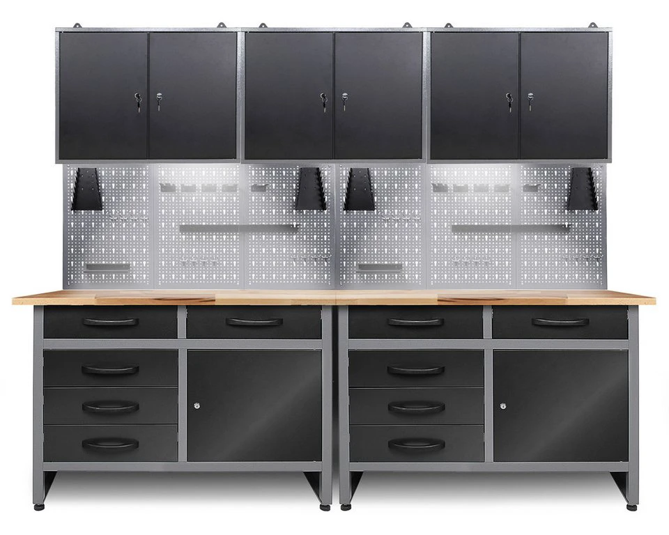 ONDIS24 Werkstatt-Set Holger 240 cm 3 Werkstattschränke