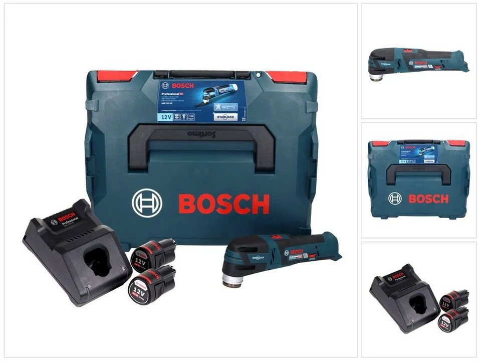 Bosch Professional GOP 12V-28 Akku-Multifunktionswerkzeug mit 2x Akku 3,0 Ah und Ladegerät