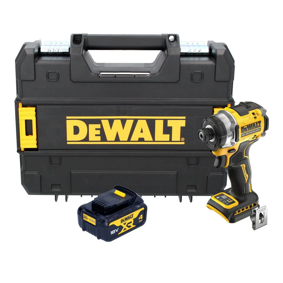 DeWalt Akku-Schlagschrauber DCF 860 18 V 282 Nm 1/4 Zoll mit 4,0 Ah Akku TSTAK ohne Ladegerät