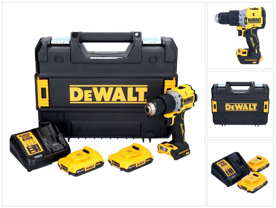 DeWalt DCD 805 Akku-Schlagbohrschrauber 18 V 90 Nm Brushless mit 2x 2,0 Ah Akku