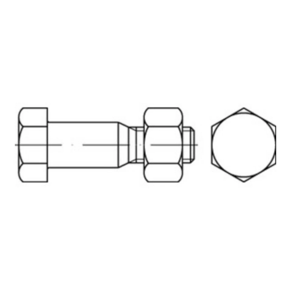 Reyher Sechskant-Passschrauben DIN 7968 M 12 x 45 Mu 5.6 tZn