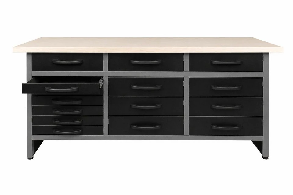Ondis24 Werkbank Arbeitsplatte 160 cm Werktisch rot Melamin