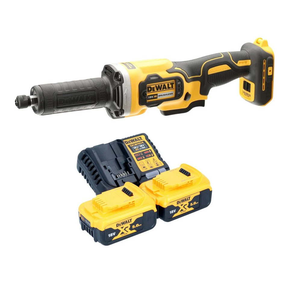 DeWalt Akku-Geradschleifer DCG 426 P2 18 V Brushless 2x Akku 5,0 Ah Ladegerät