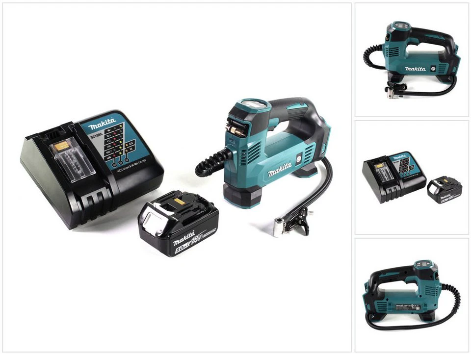 Makita Akku-Handkompressor DMP 180 RT1 18 V 8,3 bar 5,0 Ah Akku Ladegerät