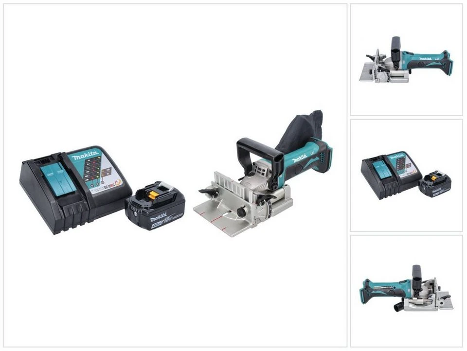 Makita Nutfräse DPJ 180 Akku 18 V 100 mm 4,0 Ah Ladegerät