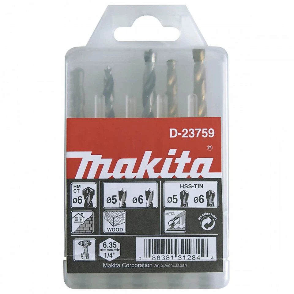 Makita Bohrer-Set D-23759 1/4" Bohrersätze Elektro-Kabel
