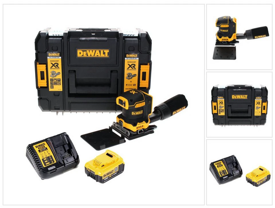 DeWalt DCW200 Akku-Vibrationsschleifer 18 V 108 x 115 mm mit 4,0 Ah Akku
