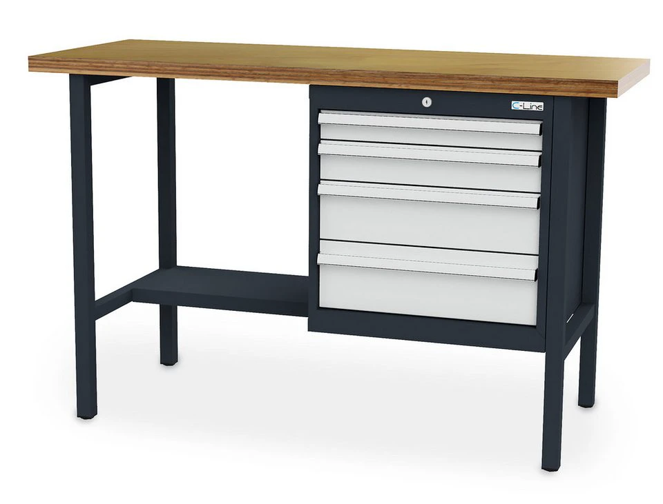Simplaflex Kastenwerkbank 1500x600x960 mm Buche Multiplex