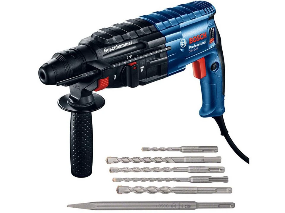 Bosch Professional Bohrhammer GBH 240 SDS-PLUS mit Koffer und Bohrersatz