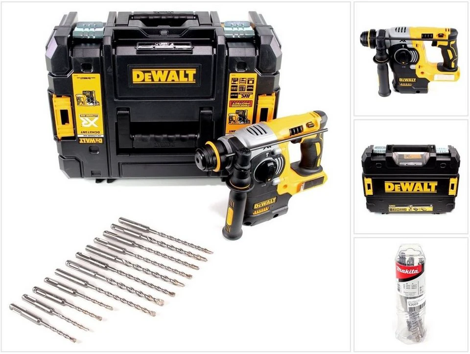 DeWalt DCH 273 Akku Kombihammer 18V 2,1J SDS-Plus Brushless TSTAK Bohrerset 12 tlg.