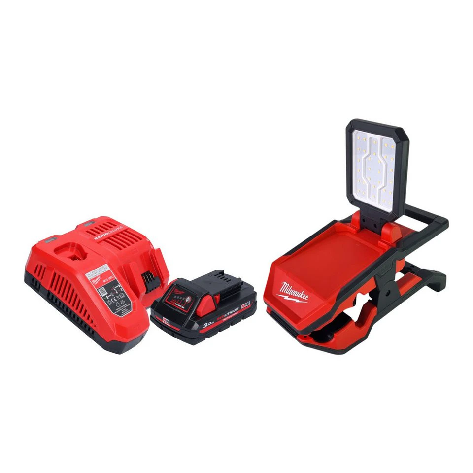 Milwaukee Baustrahler M18 PAL2-301 18 V 2000 lm IP20 mit Akku 3,0 Ah und Ladegerät
