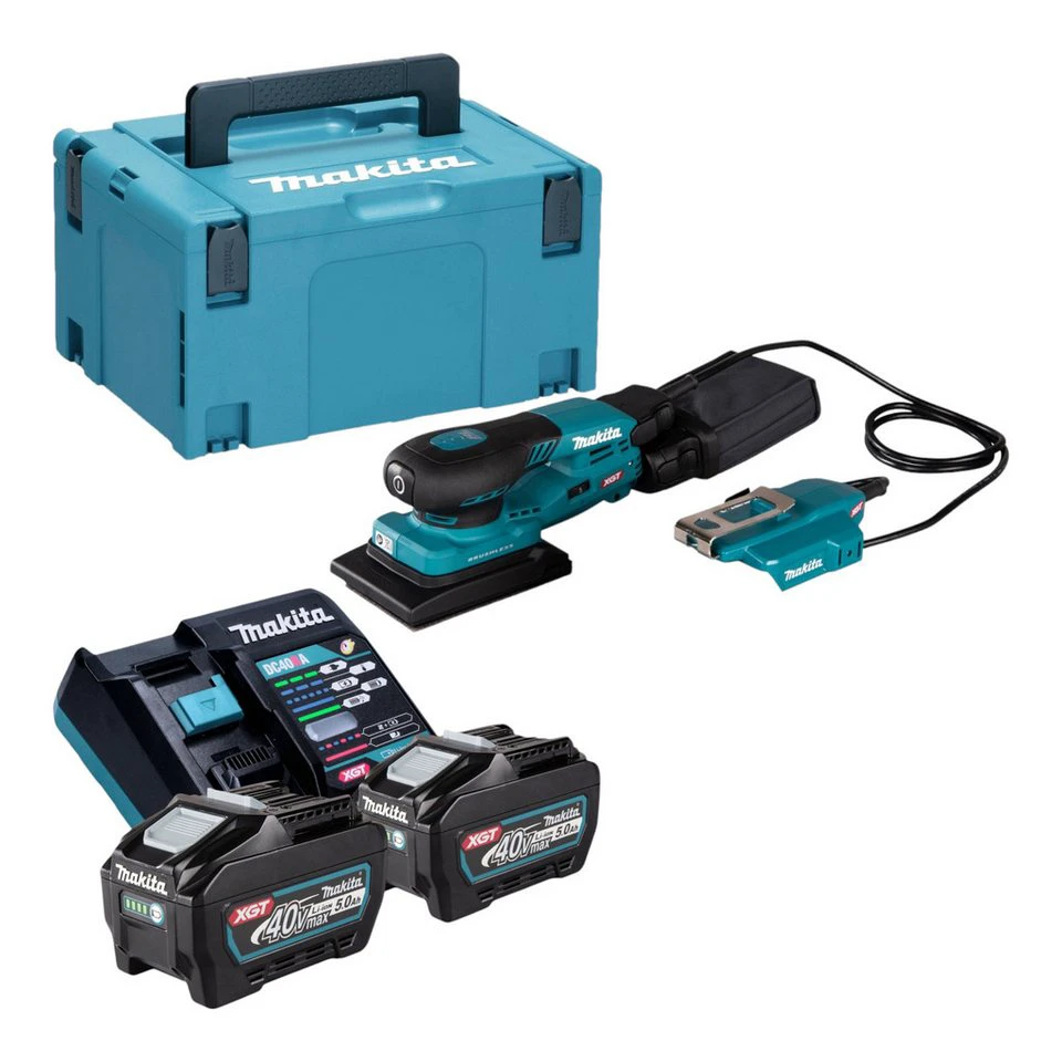 Makita Akku-Schwingschleifer BO 005 CG 40 V max. 80 x 130 mm 2x Akku 5,0 Ah Lader Makpac