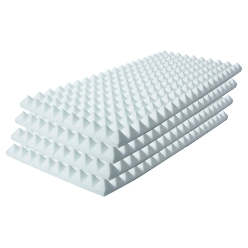 MUSIC STORE Pyramis Absorber Basotect Weiß 100 x 50 x 10 cm 4er Set