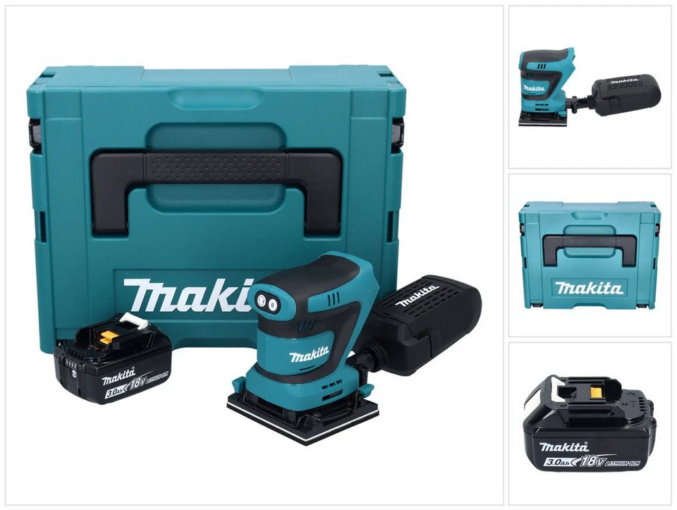 Makita DBO 481 Akku-Schwingschleifer 18 V 112 x 102 mm mit 3,0 Ah Akku
