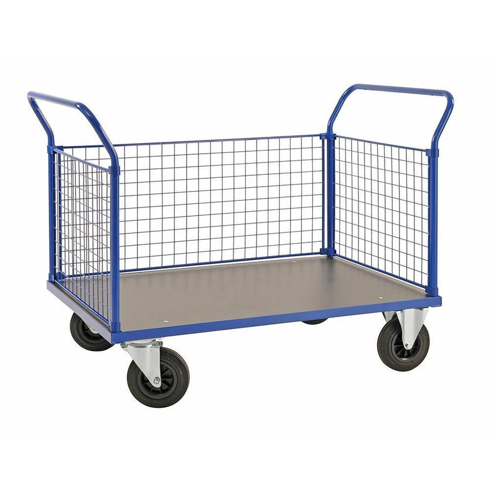 OSWALD Transportgeräte Dreiwandwagen 1.366 x 800 x 1.020 mm 500 kg blau NK234-3B Pulverlackiert