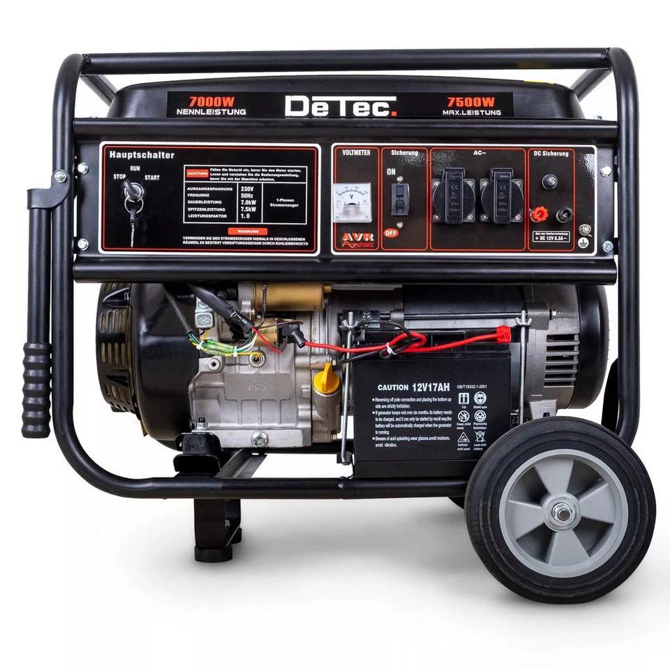 DeTec. Stromerzeuger DT-LB7500E-1 Benzin 7 kW 230 V 1-Phase 18 PS