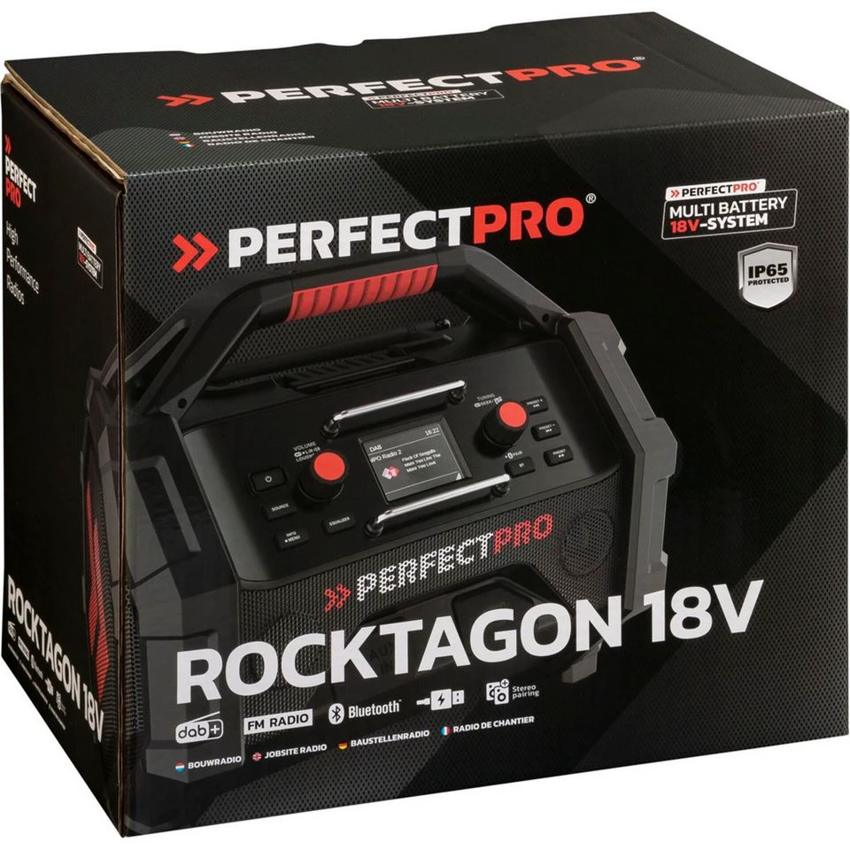PerfectPro ROCKTAGON 18V Baustellenradio AMPShare ohne Akku ohne Ladegerät