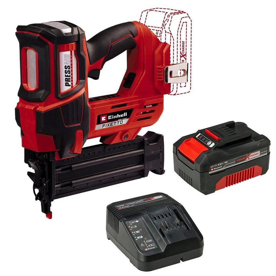 Einhell Akku-Nagler FIXETTO 18/50 N mit 4,0 Ah Akku Ladegerät Power X-Change