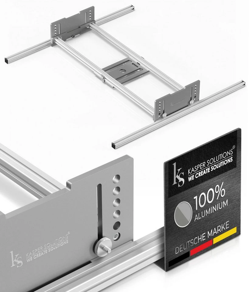 Kasper Solutions® Planfräsvorrichtung für Oberfräse Führungsschiene XXL Aluminium X 800 Y 660 Z 100 mm