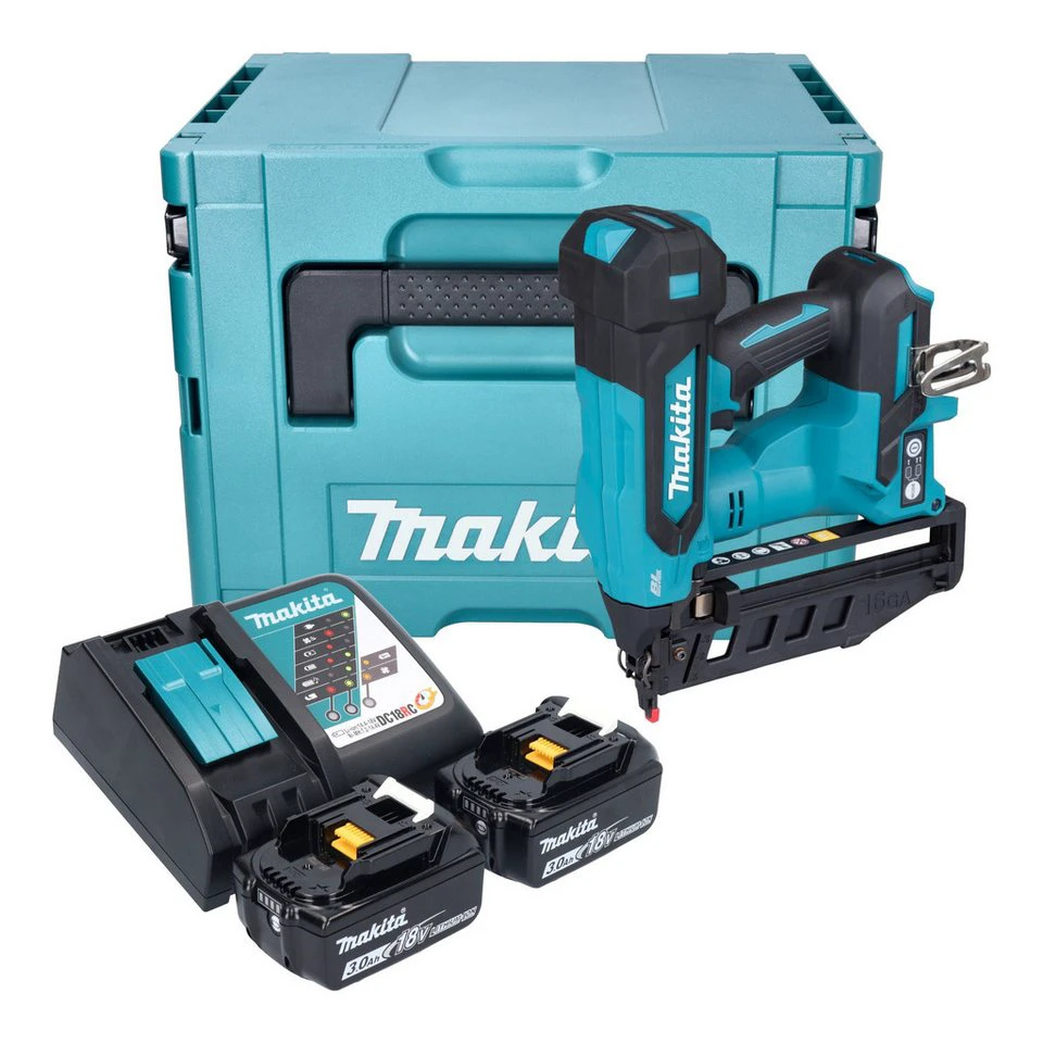 Makita Akku Nagler DBN 601 18 V 19 - 64 mm 2x Akku 3,0 Ah Ladegerät Makpac