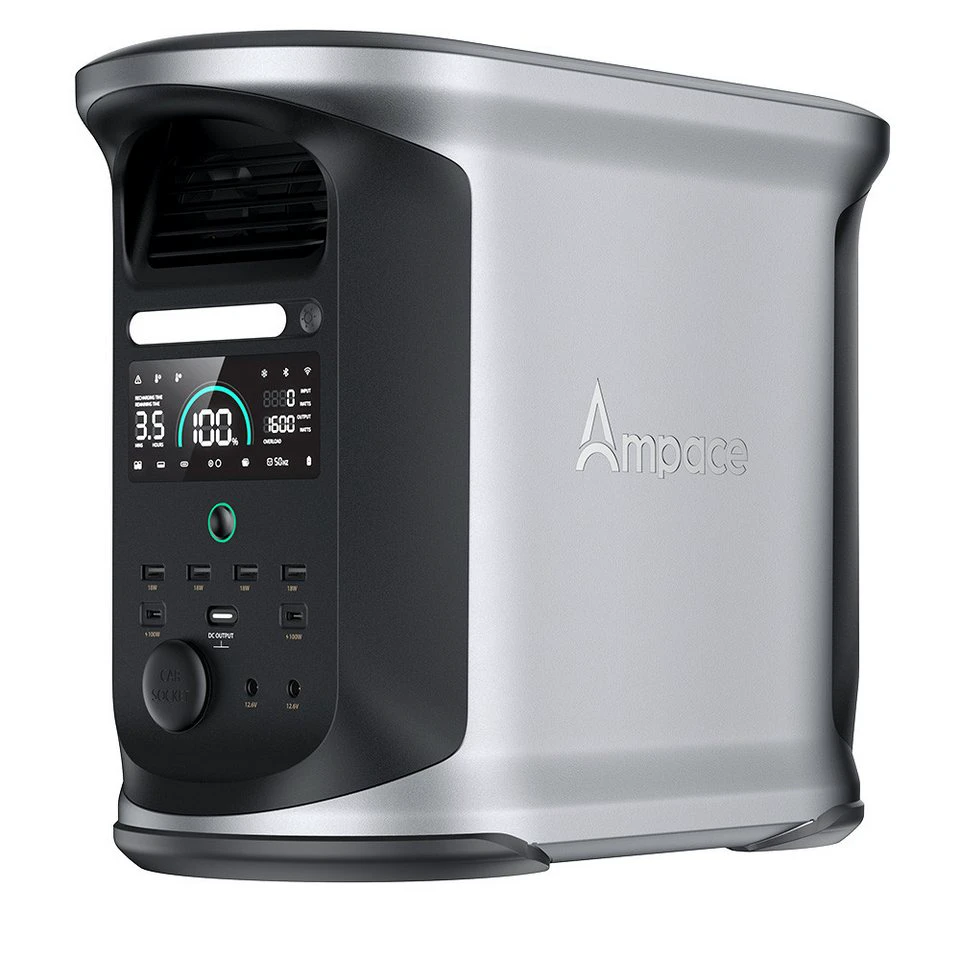 Ampace Andes 1500 Powerstation 1462 Wh LiFePO4 2400 W 3600 W 55 Minuten 6000 Ladezyklen