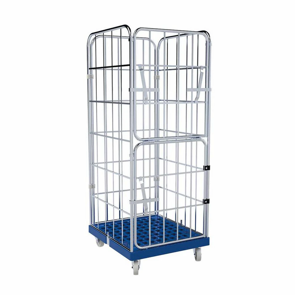 OSWALD Transportgeräte Rollbehälter FV 4-seitig 724 x 815 x 1.830 mm 500 kg Recycling Schwarz
