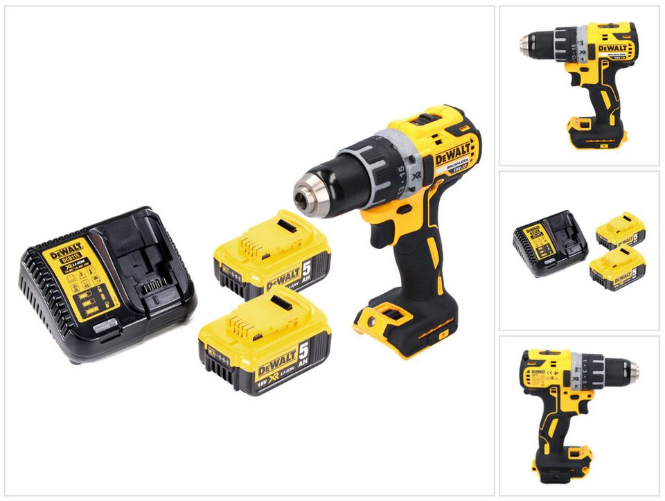 DeWalt Akku-Bohrschrauber DCD791 18 V 70 Nm Brushless 2x Akku 5,0 Ah