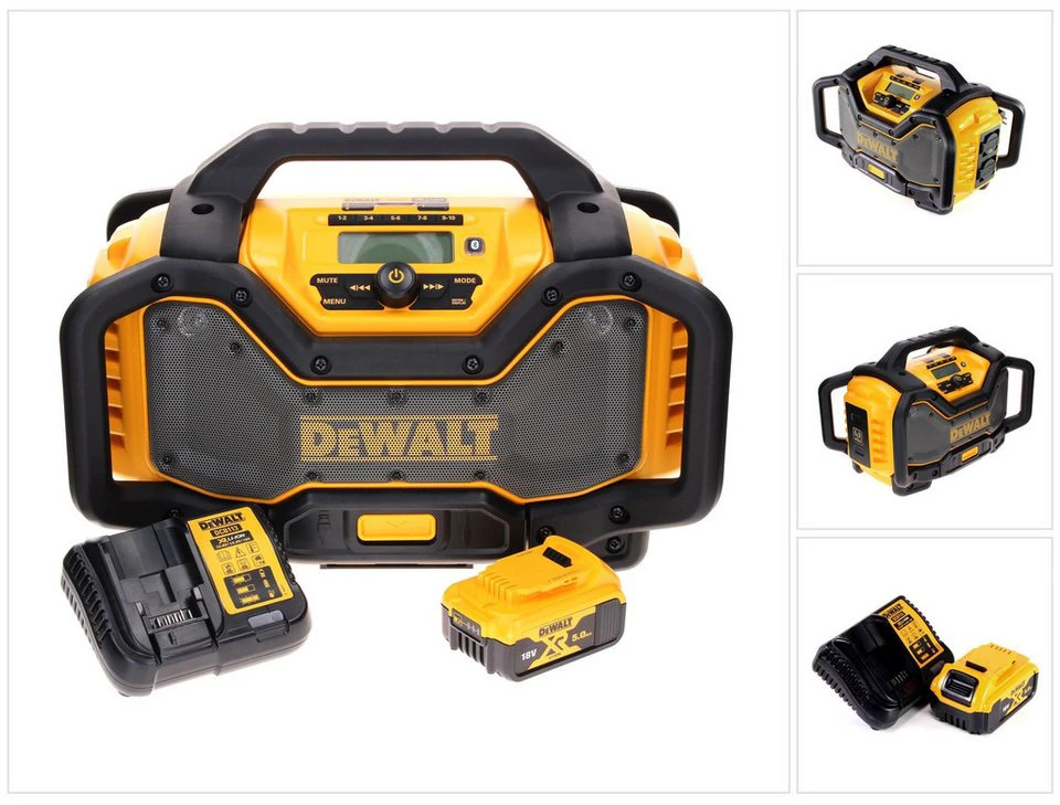 DeWalt DCR027 Akku-Radio DAB+ 10,8-18,0 V 5,0 Ah Akku Ladegerät Baustellenradio